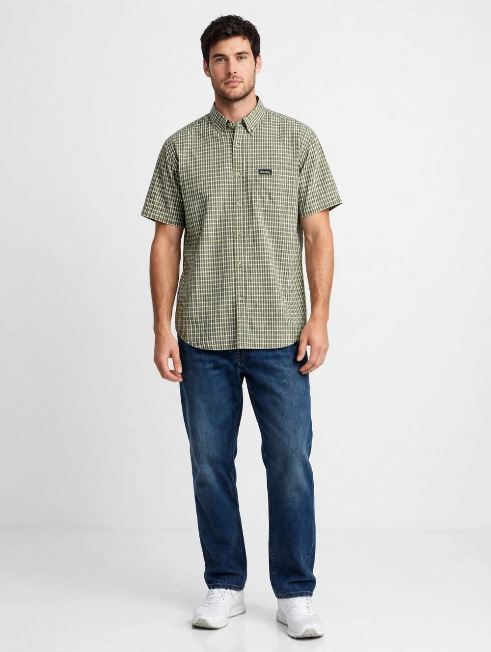 Dickies Shirt Mens Sz 2XLT Green Check Button Up Pocket Cotton 90s 2000s